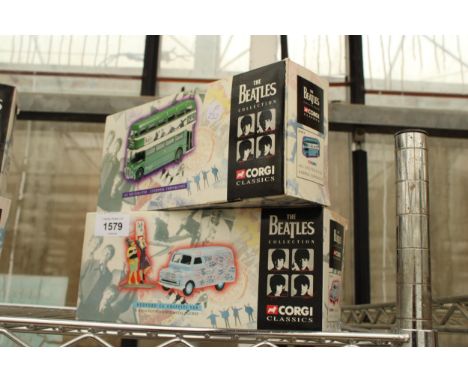 TWO BEATLES CORGI CLASSICS BOXED MODEL VEHICLES TO INCLUDE A BEDFORD CA GRAFFITI VAN AND AN AEC ROUTEMASTER