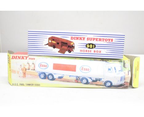 TWO DINKY MODELS TO INCLUDE, 945 AEC FUEL TANKER (ESSO) PLUS 981, A BRITISH RAIL HORSEBOX - BOTH BOXED AND IN GOOD CONDITION