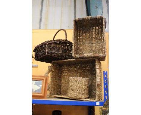 FOUR VINTAGE STYLE BASKETS