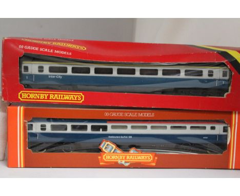 TW0 HORNBY OO GAUGE CARRIAGES TO INCLUDE BR INTER-CITY COACH MK III BUFFET 125 AND A BR MK 3 FIRST CLASS COACH - BOTH BOXED