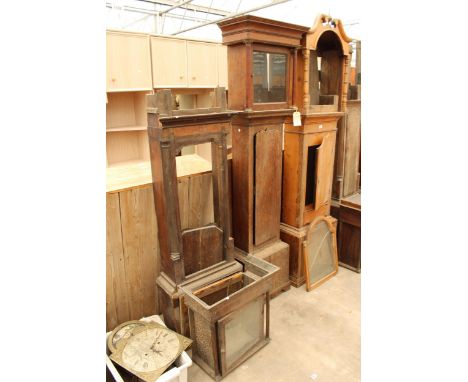 THREE VARIOUS LONGCASE CLOCK CASES