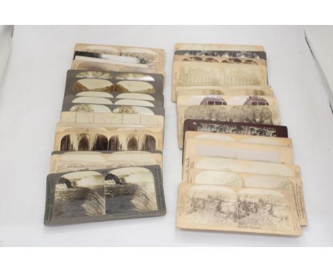 A COLLECTION OF VINTAGE STEREO CARDS WITH SCENES FROM AROUND THE WORLD