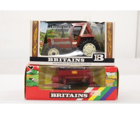 TWO VINTAGE BRITAINS MODELS TO INCLUDE A FIAT TRACTOR AND A VICON VARI SPREADER - BOTH BOXED