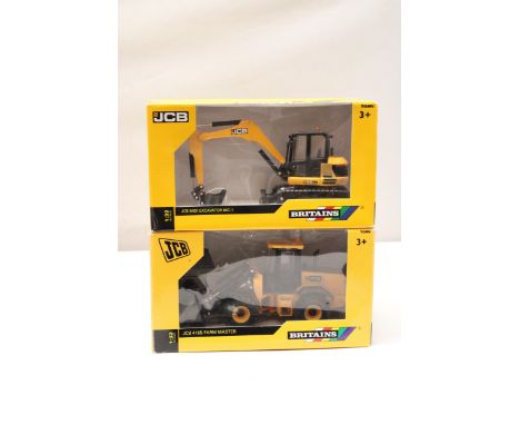 TWO BRITAINS 1:32 SCALE MODELS TO INCLUDE A JCB 416S FARM MASTER AND A JCB MIDI EXCAVATOR 86C-1 - BOTH AS NEW IN BOXES