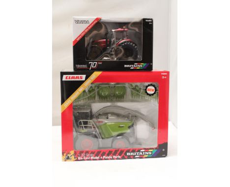 TWO BRITAINS 1:32 SCALE MODELS TO INCLUDE A CLASS JAGUAR 980 + ORBIS 900 TRACTOR AND A VALTRA T254 70TH ANNIVERSARY TRACTOR -