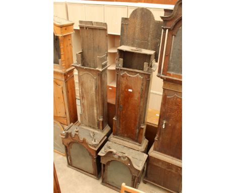 TWO 19TH CENTURY OAK LONGCASE CLOCK CASES