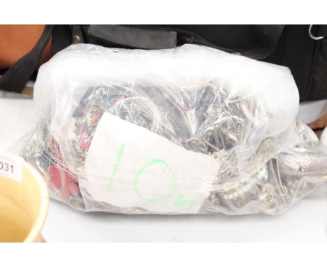 A 10 KG BAG OF VINTAGE COSTUME JEWELLERY