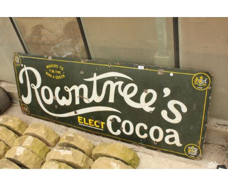 AN ORIGINAL GREEN ROWNTREES ENAMEL SIGN (169CM x 61CM)