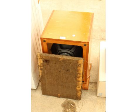 A LARGE WOODEN CASED SPEAKER