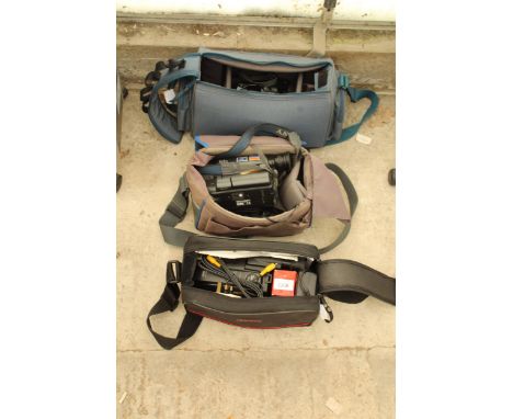 TWO CAMCORDERS AND A MINOLTA CAMERA