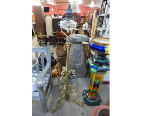 A gilt metal standard lamp 
