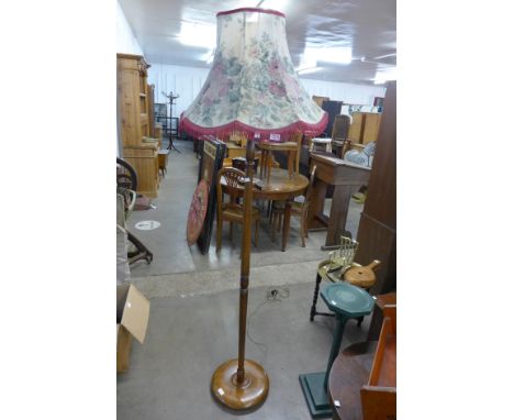 An oak standard lamp 