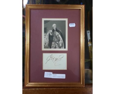 GEORGE 111 SIGNED &amp; FRAMED PRINT - ROYAL