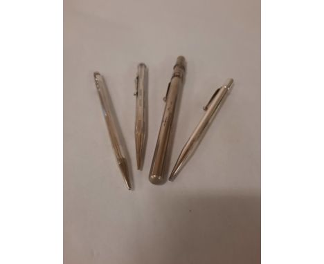 STERLING SILVER PROPELLING PENCILS INCL. THERMOMETER PEN &amp; 1 POTENTIALLY SILVER PEN