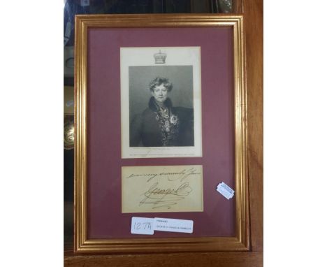 GEORGE V1 SIGNED &amp; FRAMED PRINT - ROYAL