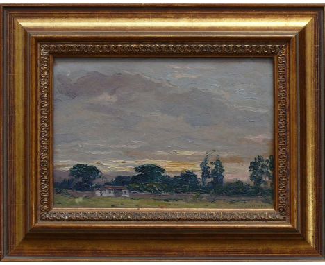 Zamora, Jesus Maria (1871 Miraflores - 1948 Bogota)"Landschaft"; ÖL/Holz; rechts unten sign.; 11 x 17 cm; R (18,5 x 23,5 x 2,