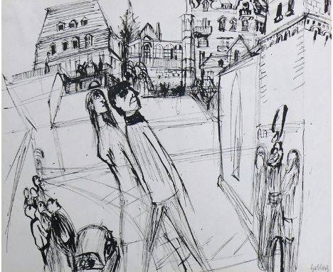 Hubbuch, Karl (Karlsruhe 1891 - 1979 Karlsruhe)4 div. Skizzen; u.a. Baden Baden; Tusche und Bleistift; div. Größen
