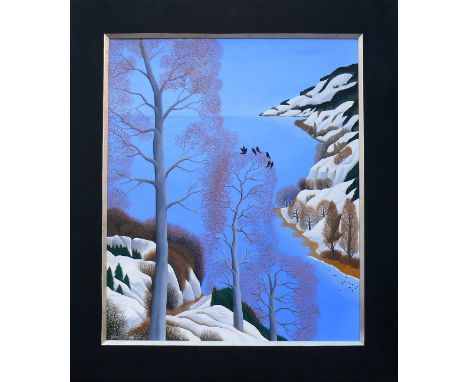 Epple, Bruno (geb. Rielasingen 1931)"Heller Winter (Bodenseelandschaft)"; ÖL/LW; links unten sign. und dat. 2009; 60 x 50 cm;