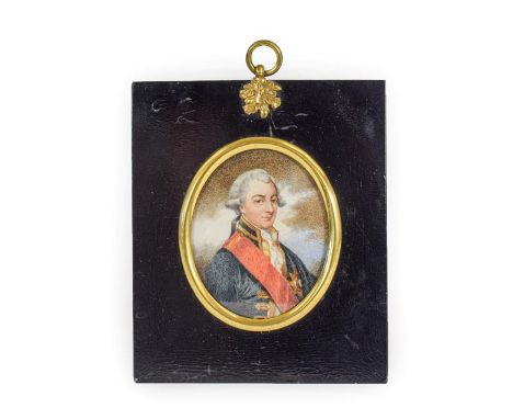 After James Stuart (fl.c.1764): Miniature Bust Portrait of Admiral Sir John Jervis, wearing naval uniform, on ivory, oval, 7.