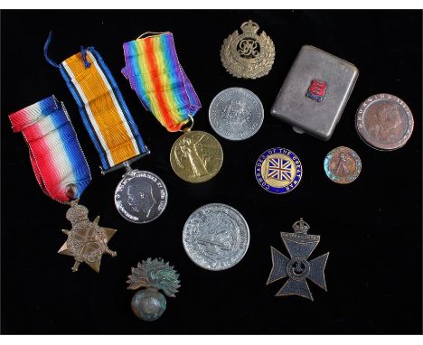 First World War, to include a First World War pair (135602 SPR. H.T. DYOS. R.E.) Sapper Dyos was awarded the silver war badge
