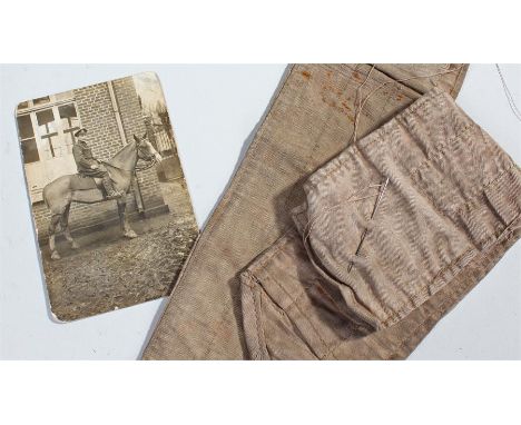 First World War interest, Private Thomas Woodins "Hussaff", together with a photograph of Private Woodins. Private Woodins di