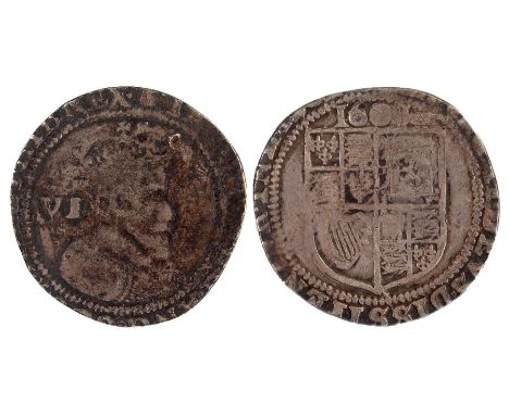 James I Sixpence, 1603, thistle, first coinage 