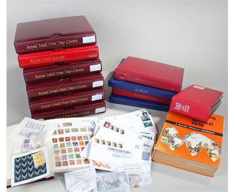Collection of stamps and first day covers, to include folders of first day covers dating from the 1960's, some loose stamps a