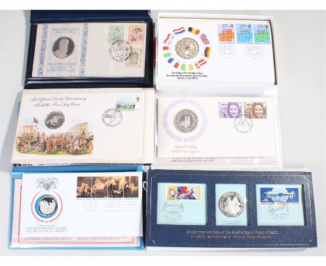 Cased silver proof coins, to include Royal Wedding 14th November 1973, John Pinches First day membership 1973 with first day 