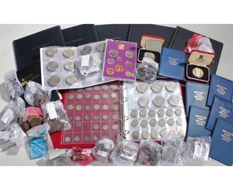 Collection of coins, to include Britain's first decimal coins, Coins of Great Britain, Pobjoy mint, Crowns and other denomina