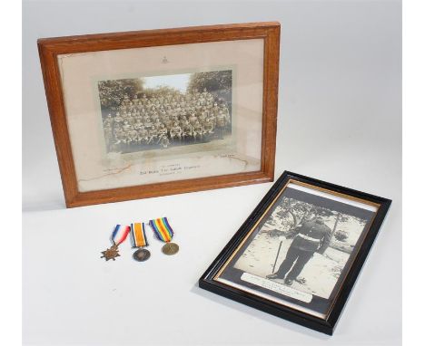 First World War Suffolk Regiment, to include First War Trio, 1914-15 Star, War medal and Defence medal, (6336 SJT I. SMITH. S