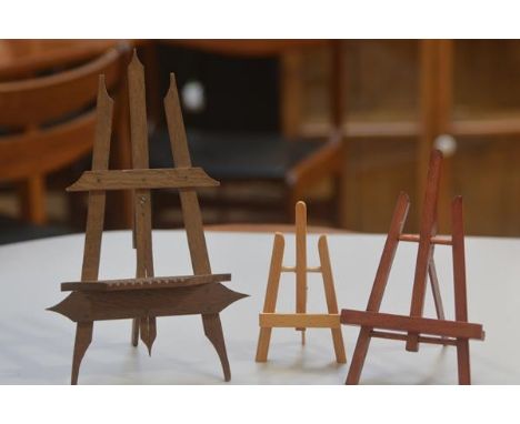 A group of three treen easels including a Bavarian style easel (tallest 29cm), £20-40