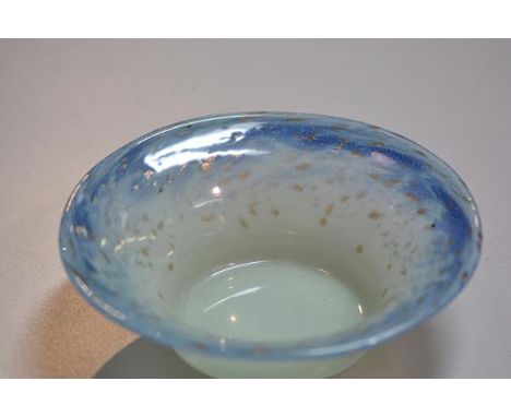 A Vasart circular jade green to blue pyrite shallow dish, signed verso (d.21cm), £10-20