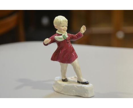 A Royal Worcester china figure, January by FC Doughty,  decorated with polychrome enamels (h. 15cm), £30-40