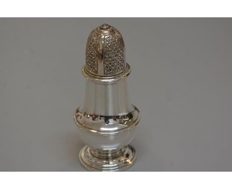 A London silver dome top sugar caster of baluster form, London 1971 (missing finial) (h.13.5cm), £30-50