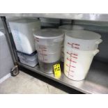 assorted plastic measuring buckets