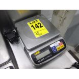 UWE digital scale, mod. GS-6000, ser. no. J6800, 8 in. x 8 in. platform, 6000-1g cap.