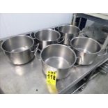 (5) 18/10-s/s pots, 12 in. dia. x 7 in. deep