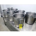 (7) 18/10-s/s pots, 12 in. dia. x 12 in. deep