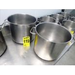 (2) 18/10-s/s pots, 12 in. dia. x 11 in. deep