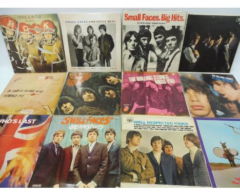 Twelve LPs mainly 1960s to feature The Beatles, Small Faces, Kinks, The Who, Humble Pie etc.