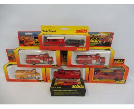 Seven boxed Solido emergency vehicles including four from the 'Toner Gam II' range.