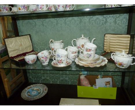 A good quantity of Royal Crown Derby 'Derby Posies' tea ware including small teapot, milk jug, sucrier, six tea plates, seven