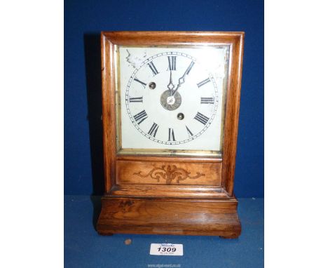 An unusual 19th c. mantel clock by 'Camera, Kuss Tritschelr of Oxford St. and  Bloomsbury, established 1788', white enamel di