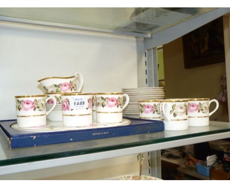 A part Royal Worcester 'Royal Garden' coffee service with coffee cans, saucers, plates, milk jug, sugar bowl and boxed cake p