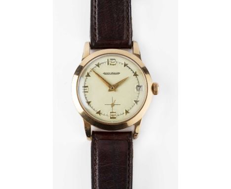 A gentleman's automatic wristwatch by Jaeger-LeCoultre, the circular dial with gilt Arabic quarters, arrowhead markers, subsi