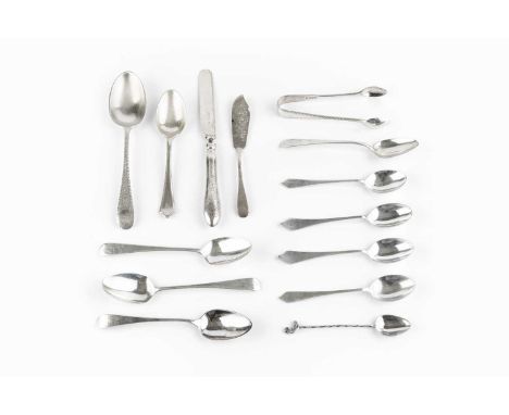 A quantity of 19th and 20th century silver flatware, mainly tea and coffee spoons, condiment spoons etc, various dates and ma