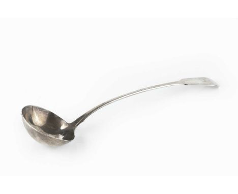 A George III silver fiddle pattern soup ladle, maker W.E probably William Eaton or William Esterbrook, London 1819, 35.5cm lo