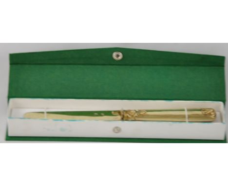 A cased French silver gilt presentation knife, First Standard