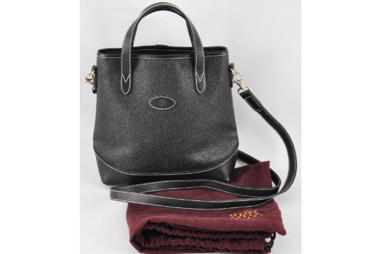 A Black Mulberry Scotchgrain Leather Shoulder Hellier Handbag With Auction Date