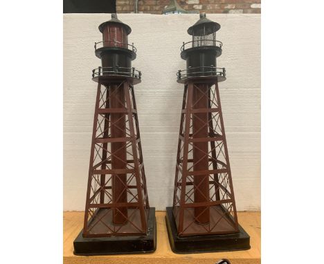 TWO VINTAGE STYLE LIGHTHOUSE LAMPS 
